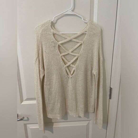 🧡Criss-Cross Back Chunky Sweater - Picture 1 of 6